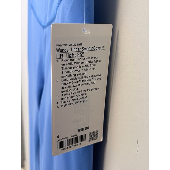 Lululemon Wunder Under SmoothCover 
HR Tight 25" size 4 new with tags Pool - Picture 6 of 6